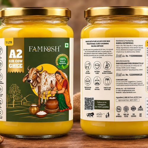 Famkosh A2 Gir Cow Ghee – Traditional Bilona Method | 1 Litre