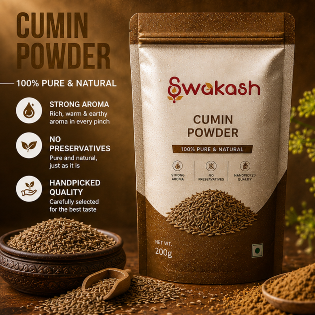 Swakash Cumin Powder 200g | Pure & Natural Jeera Powder