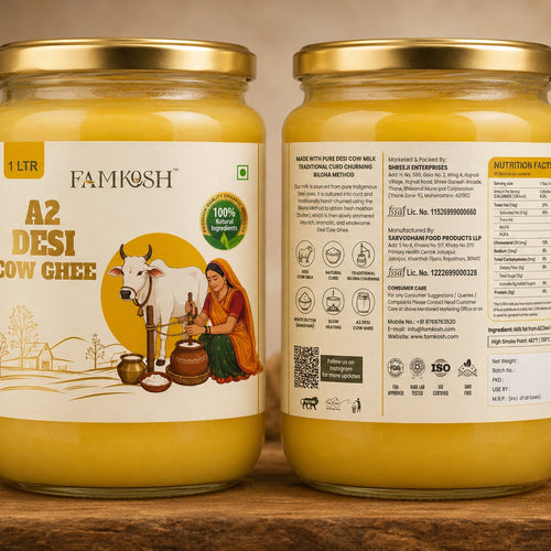 Famkosh A2 Desi Cow Ghee – Traditional Bilona Method | 1 Litre