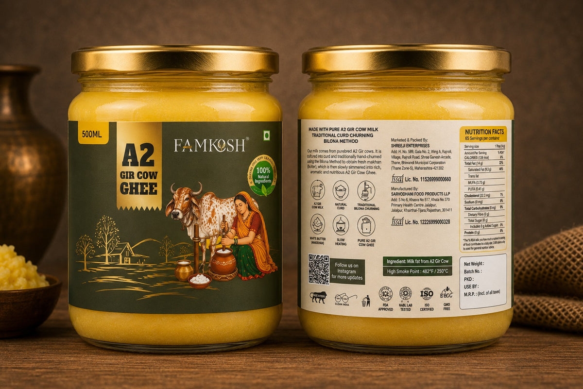 Famkosh A2 Gir Cow Ghee – Traditional Bilona Method | 500ml