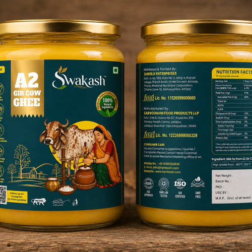 Swakash A2 Gir Cow Ghee – Traditional Bilona Method | 1 Litre