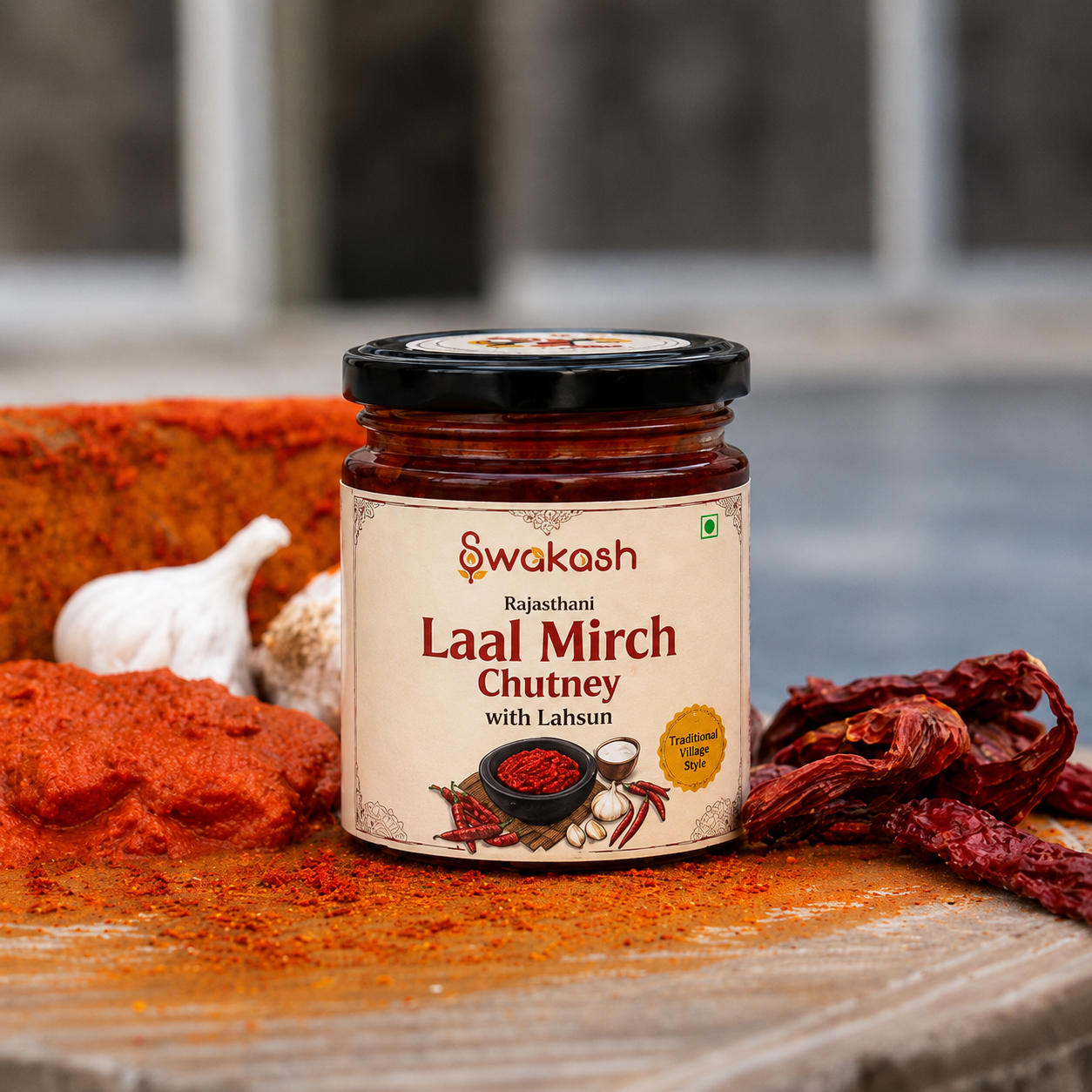 Laal Mirch Chutney with Lahsun | Authentic Garlic Red Chilli Chutney | Traditional Village Style