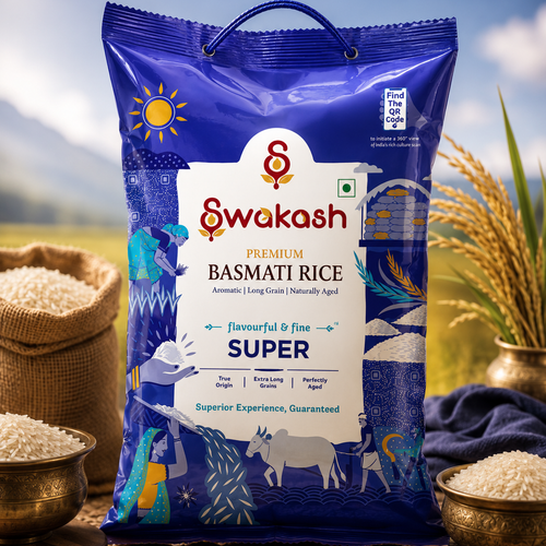 Swakash Premium Basmati Rice Super | Extra Long Grain | Naturally Aged Rice